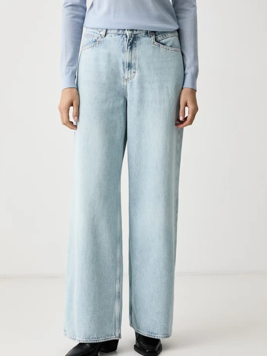 Zdjęcie produktu BOSS Orange jeansy wide leg damskie C_EMMA MR 1.0 niebieski