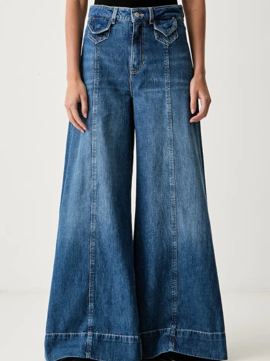 Zdjęcie produktu BOSS Orange jeansy wide leg damskie C_JANE HR niebieski