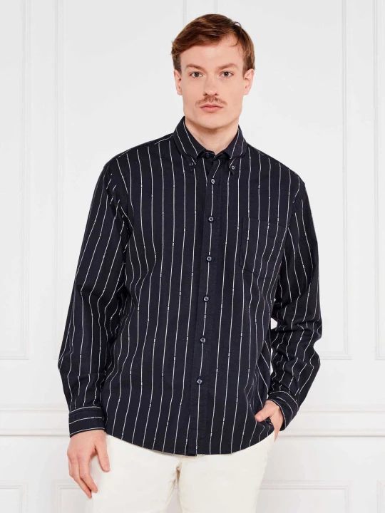 Zdjęcie produktu BOSS ORANGE Koszula Lambey_2_ | Relaxed fit | z dodatkiem lnu granatowy