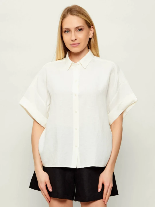 Zdjęcie produktu BOSS ORANGE Lniana koszula C_Bisenas | Loose fit ecru