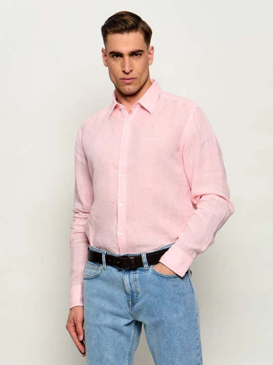 Zdjęcie produktu BOSS ORANGE Lniana koszula Relegant_6_M | Regular Fit pudrowy róż