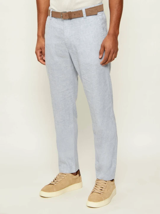 Zdjęcie produktu BOSS ORANGE Lniane spodnie chino Sanderson-L-3 | Regular Fit błękitny