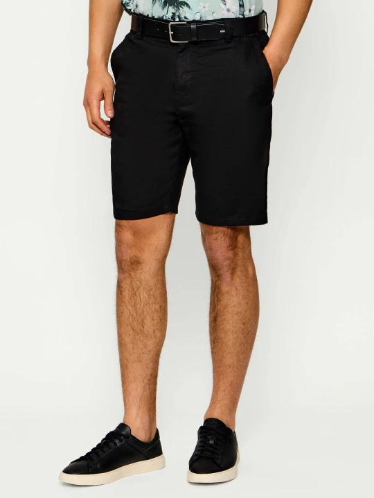 Zdjęcie produktu BOSS ORANGE Lniane szorty Chino_DS_3S | Tapered fit czarny