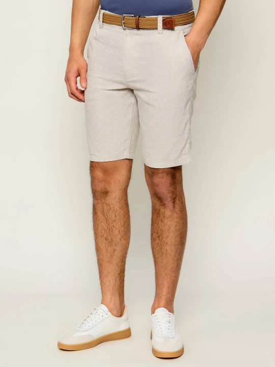 Zdjęcie produktu BOSS ORANGE Lniane szorty Chino_DS_3S | Tapered fit beżowy