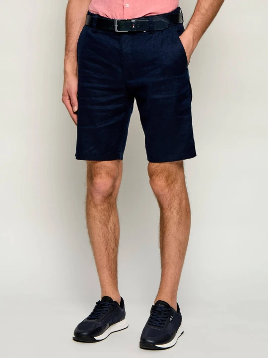 Zdjęcie produktu BOSS ORANGE Lniane szorty Chino_DS_3S | Tapered fit granatowy