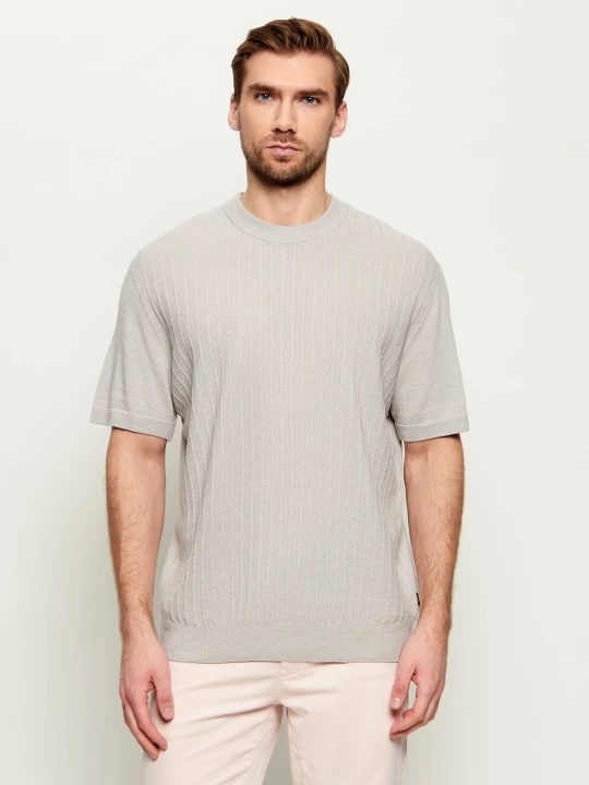 Zdjęcie produktu BOSS ORANGE Lniany sweter Kajordino | Relaxed fit szary