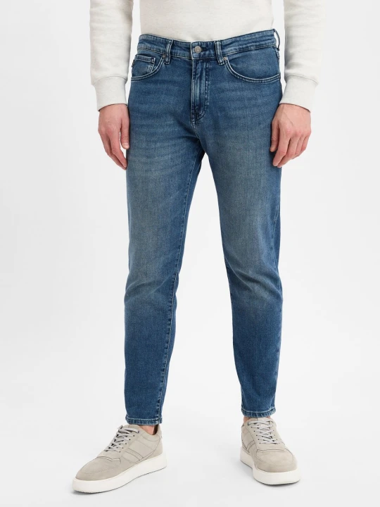 Zdjęcie produktu BOSS Orange jeansy slim taper - 732461 Mężczyźni Bawełna niebieski