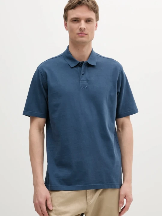 Zdjęcie produktu BOSS Orange polo bawełniane granatowy