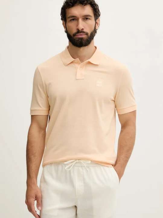 Zdjęcie produktu BOSS Orange polo męskie bawełniane z elastanem Passenger