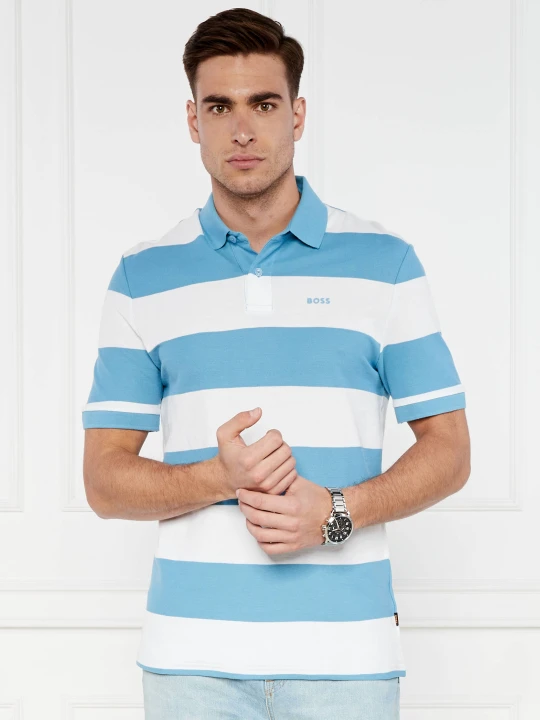 Zdjęcie produktu BOSS ORANGE Polo PalesStripe | Regular Fit niebieski