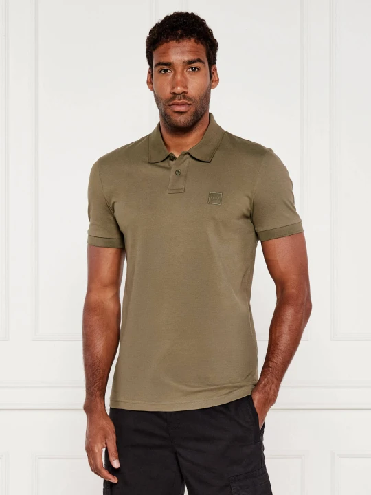 Zdjęcie produktu BOSS ORANGE Polo Passenger | Slim Fit | stretch khaki