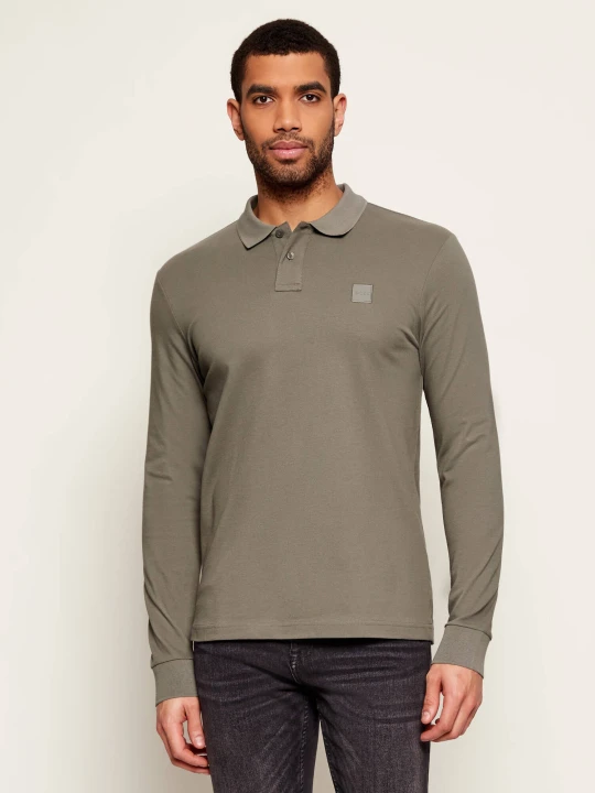 Zdjęcie produktu BOSS ORANGE Polo Passerby | Slim Fit | stretch szary