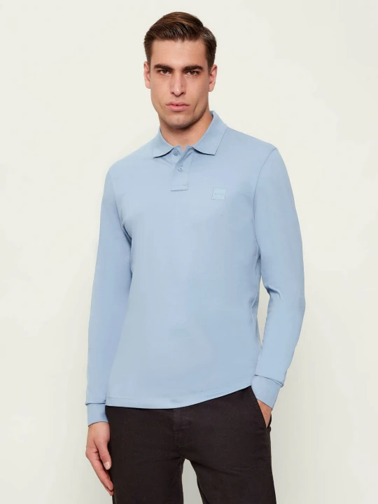 Zdjęcie produktu BOSS ORANGE Polo Passerby | Slim Fit | stretch błękitny