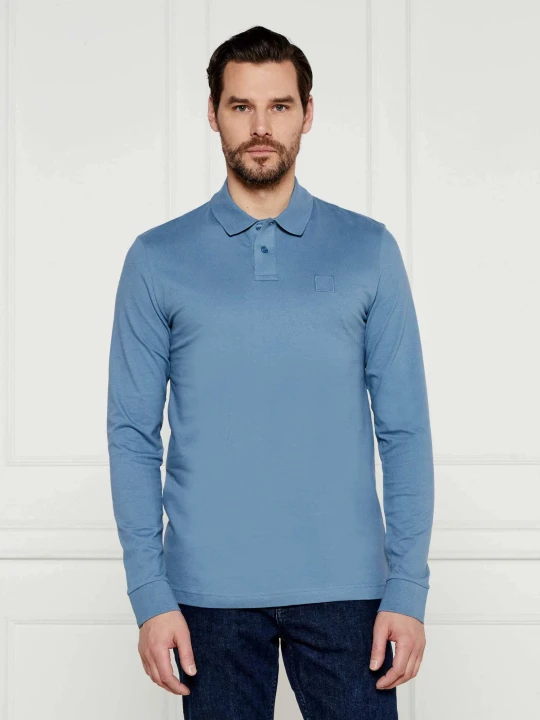 Zdjęcie produktu BOSS ORANGE Polo Passerby | Slim Fit | stretch niebieski