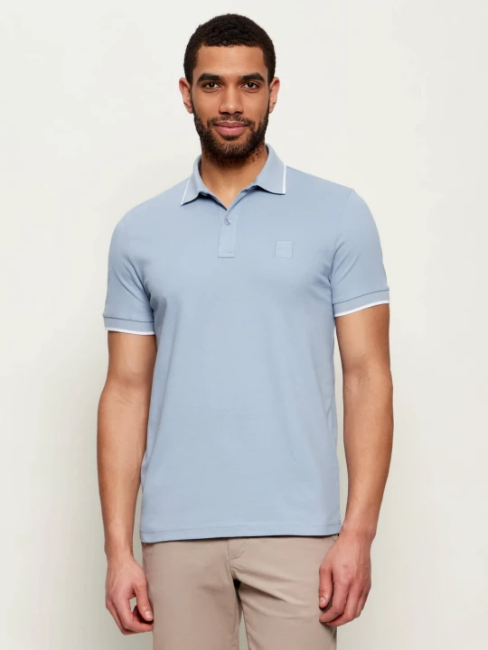 Zdjęcie produktu BOSS ORANGE Polo Passertip | Slim Fit | pique błękitny