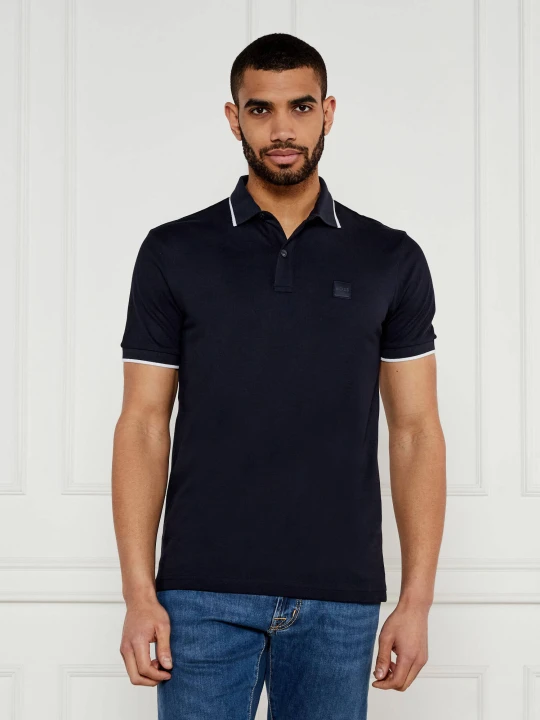 Zdjęcie produktu BOSS ORANGE Polo Passertip | Slim Fit | pique granatowy