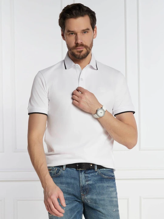 Zdjęcie produktu BOSS ORANGE Polo Passertip | Slim Fit | pique biały