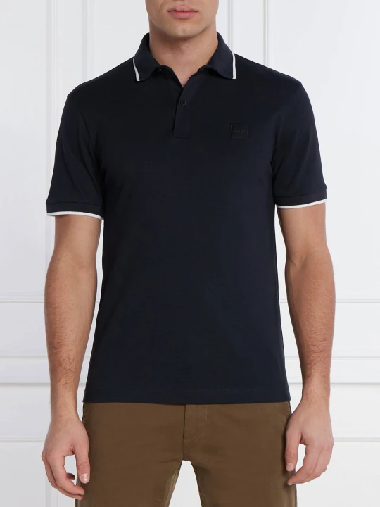 Zdjęcie produktu BOSS ORANGE Polo Passertip | Slim Fit | pique granatowy