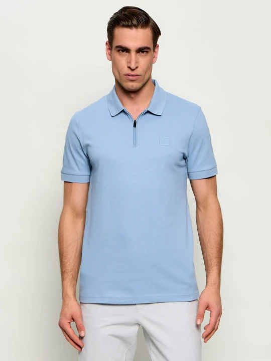 Zdjęcie produktu BOSS ORANGE Polo Passerzip | Slim Fit niebieski