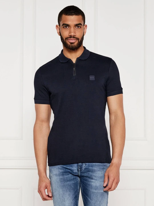 Zdjęcie produktu BOSS ORANGE Polo Passerzip | Slim Fit granatowy