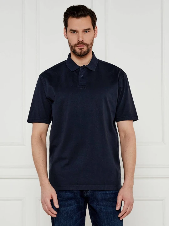 Zdjęcie produktu BOSS ORANGE Polo Pe__Dye | Regular Fit granatowy