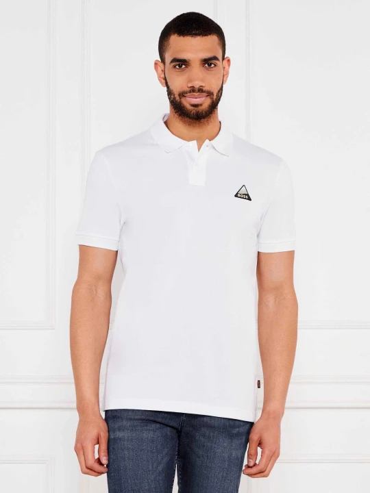 Zdjęcie produktu BOSS ORANGE Polo Pe_fishpatch | Regular Fit biały