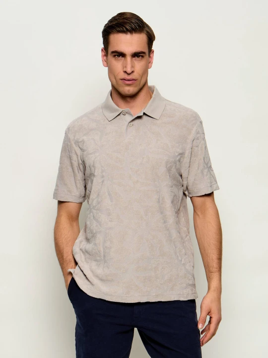 Zdjęcie produktu BOSS ORANGE Polo Pe_Flower | Relaxed fit frotté beżowy