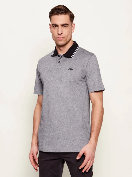 Zdjęcie produktu BOSS ORANGE Polo PeoxfordNew | Relaxed fit | oxford grafitowy