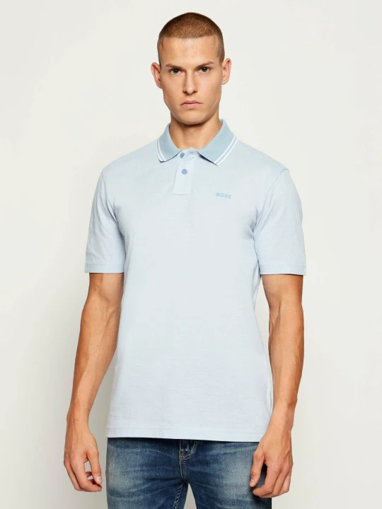 Zdjęcie produktu BOSS ORANGE Polo PeoxfordNew | Relaxed fit | oxford błękitny