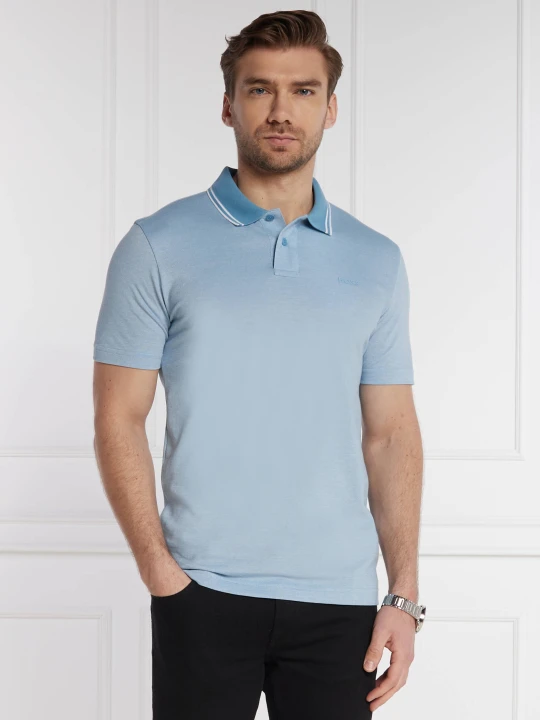 Zdjęcie produktu BOSS ORANGE Polo PeoxfordNew | Relaxed fit | oxford błękitny
