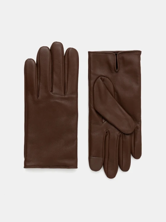 Zdjęcie produktu BOSS Orange rękawiczki skórzane Glove brązowy