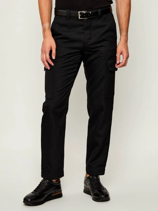 Zdjęcie produktu BOSS ORANGE Spodnie cargo Sisla-R | Tapered fit | z dodatkiem wełny czarny