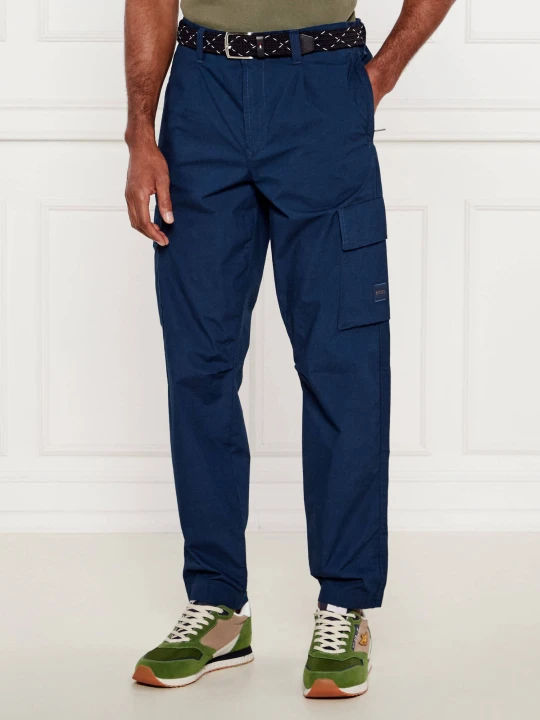 Zdjęcie produktu BOSS ORANGE Spodnie cargo Sisla | Tapered fit granatowy