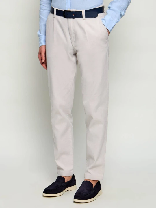 Zdjęcie produktu BOSS ORANGE Spodnie chino Pleated-2 | Tapered fit beżowy