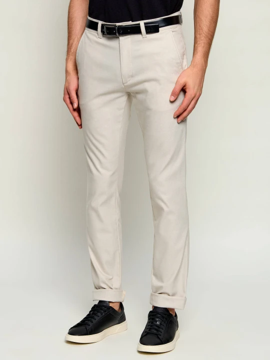 Zdjęcie produktu BOSS ORANGE Spodnie chino | Slim Fit | z dodatkiem lnu piaskowy