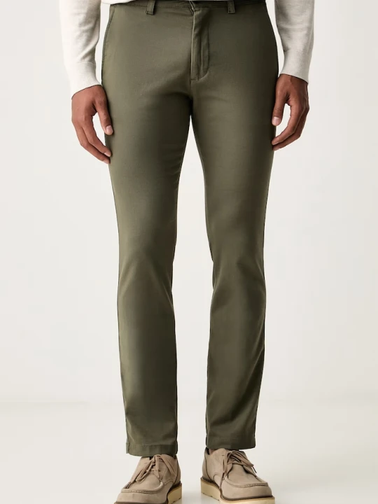 Zdjęcie produktu BOSS Orange spodnie chinos męskie bawełniane z elastanem Chino-Slim-2 zielony