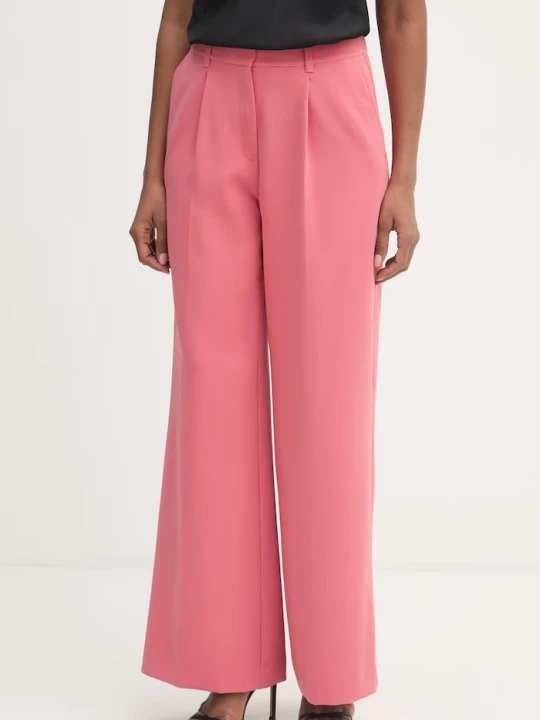 Zdjęcie produktu BOSS Orange spodnie wide leg damskie C_Tiwi2 różowy