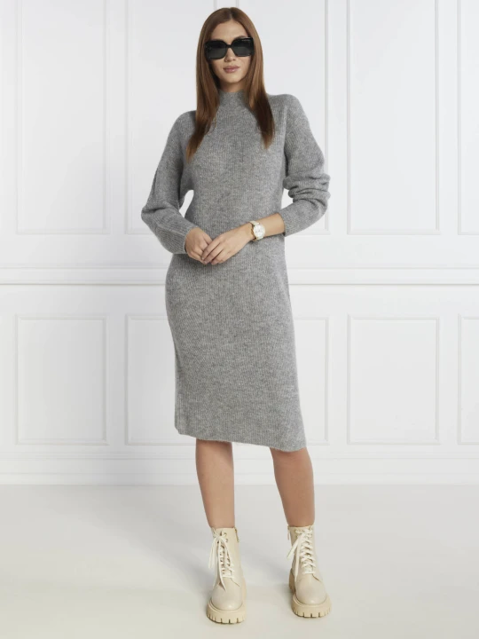 Zdjęcie produktu BOSS ORANGE Sukienka C_Fagdasa | z dodatkiem wełny szary
