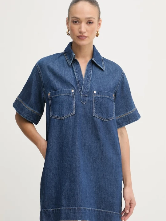 Zdjęcie produktu BOSS Orange sukienka jeansowa C POLO DRESS granatowy
