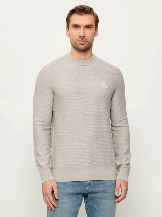 Zdjęcie produktu BOSS ORANGE Sweter Anion_S | Regular Fit | z dodatkiem kaszmiru szary