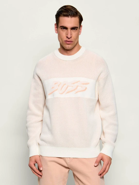 Zdjęcie produktu BOSS ORANGE Sweter Kaywatch | Loose fit beżowy
