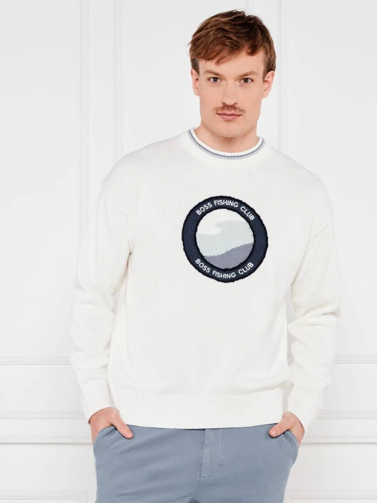 Zdjęcie produktu BOSS ORANGE Sweter Klubfish | Loose fit biały