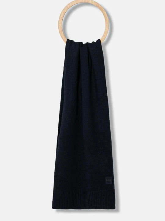 Zdjęcie produktu BOSS Orange szalik wełniany Akaio_R_Scarf granatowy