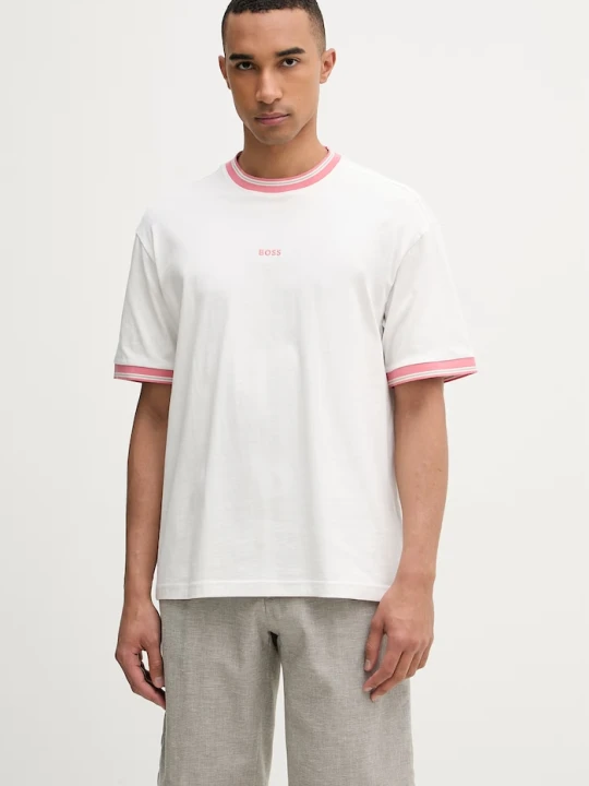 Zdjęcie produktu BOSS Orange T-shirt basic męski bawełniany biały