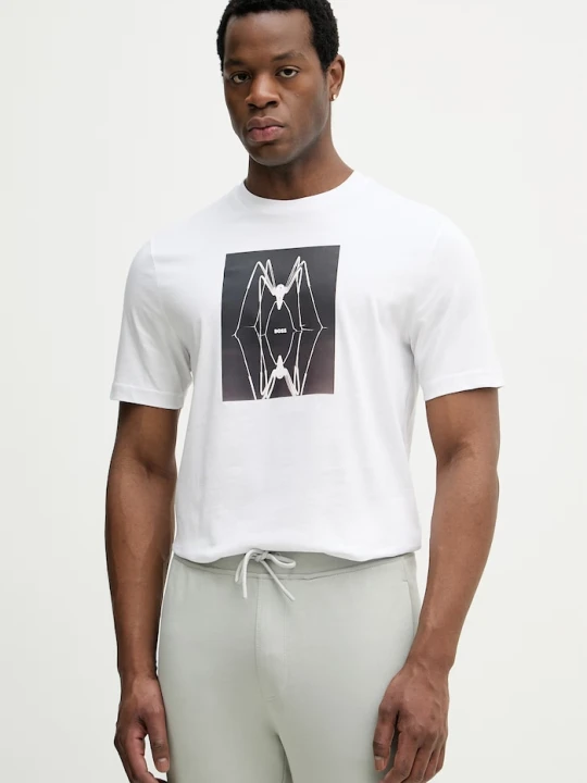 Zdjęcie produktu BOSS Orange T-shirt męski bawełniany biały