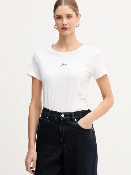 Zdjęcie produktu BOSS Orange T-shirt damski bawełniany C Elove embro biały