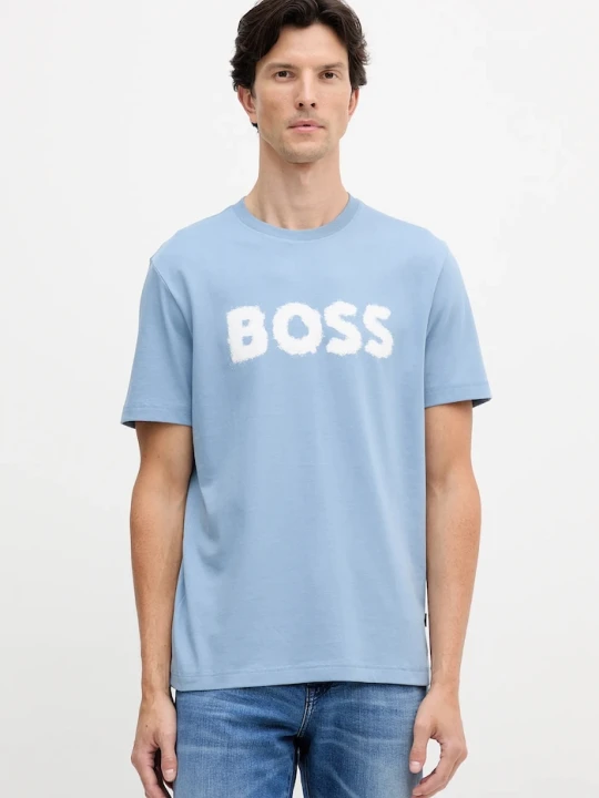 Zdjęcie produktu BOSS Orange t-shirt bawełniany Te_Frozen niebieski