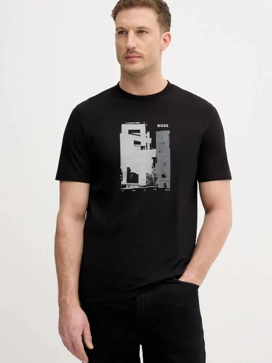 Zdjęcie produktu BOSS Orange t-shirt bawełniany Te_Imprint czarny