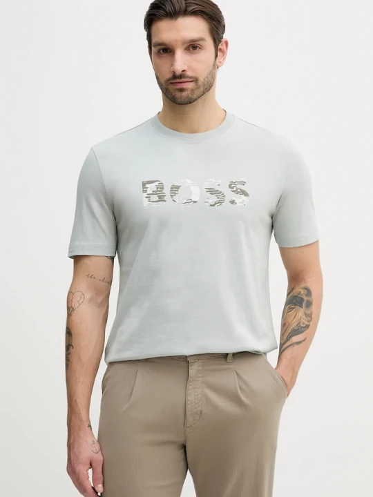 Zdjęcie produktu BOSS Orange t-shirt bawełniany Te_Insignia turkusowy