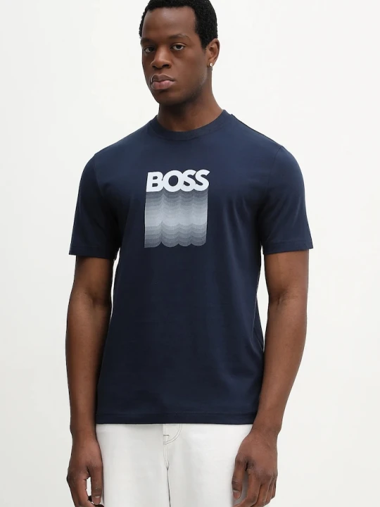 Zdjęcie produktu BOSS Orange t-shirt bawełniany Te_Insignia niebieski